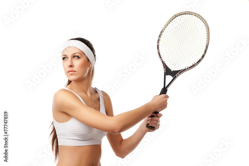 Adult woman playing tennis. © julenochek