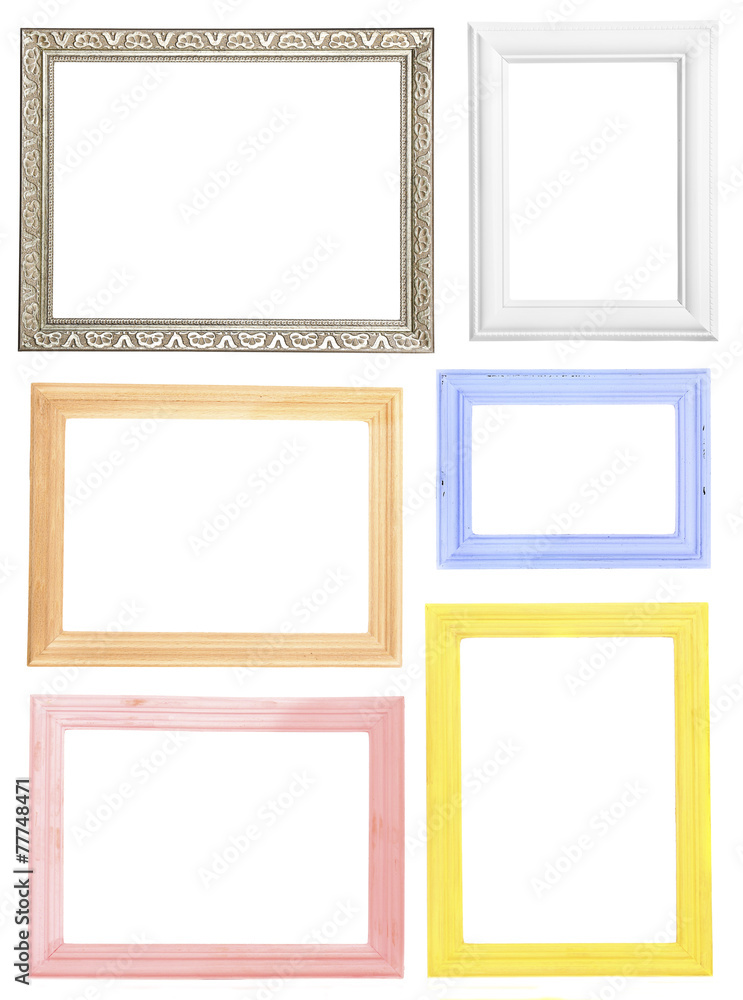 Collage of frames isolated on white Collage of frames isolated on white