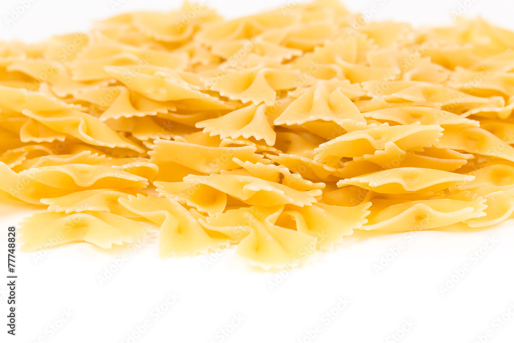 Uncooked farfalle pasta Uncooked farfalle pasta
