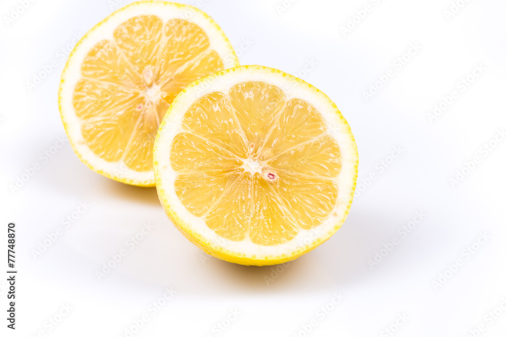 Lemon slice on a white background Lemon slice on a white background