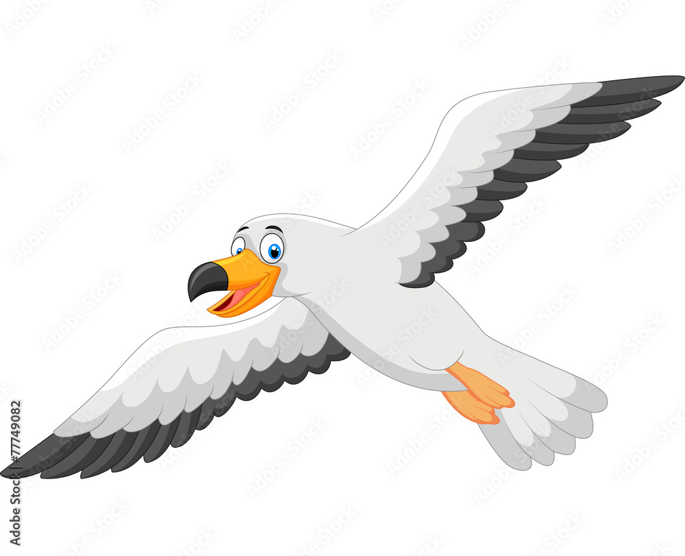 Obraz premium Cartoon smiling seagull