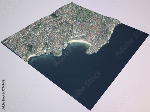 Photography Bondi beach, Sydney, vista satellitare, mappa, surf. Australia