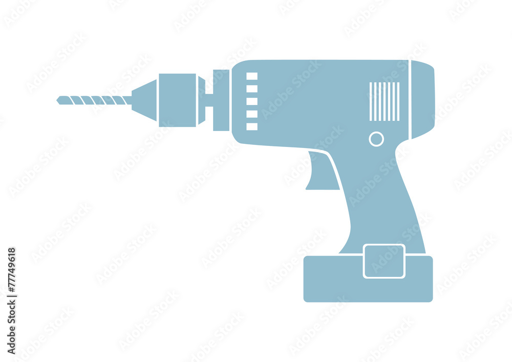 Drill icon on white background Drill icon on white background