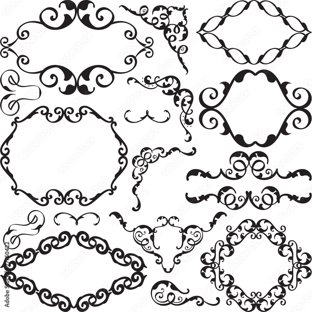 Baroque art nice ornate set Baroque art nice ornate set