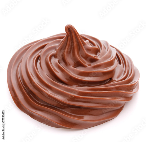 Chocolate cream swirl isolated on white background cutout