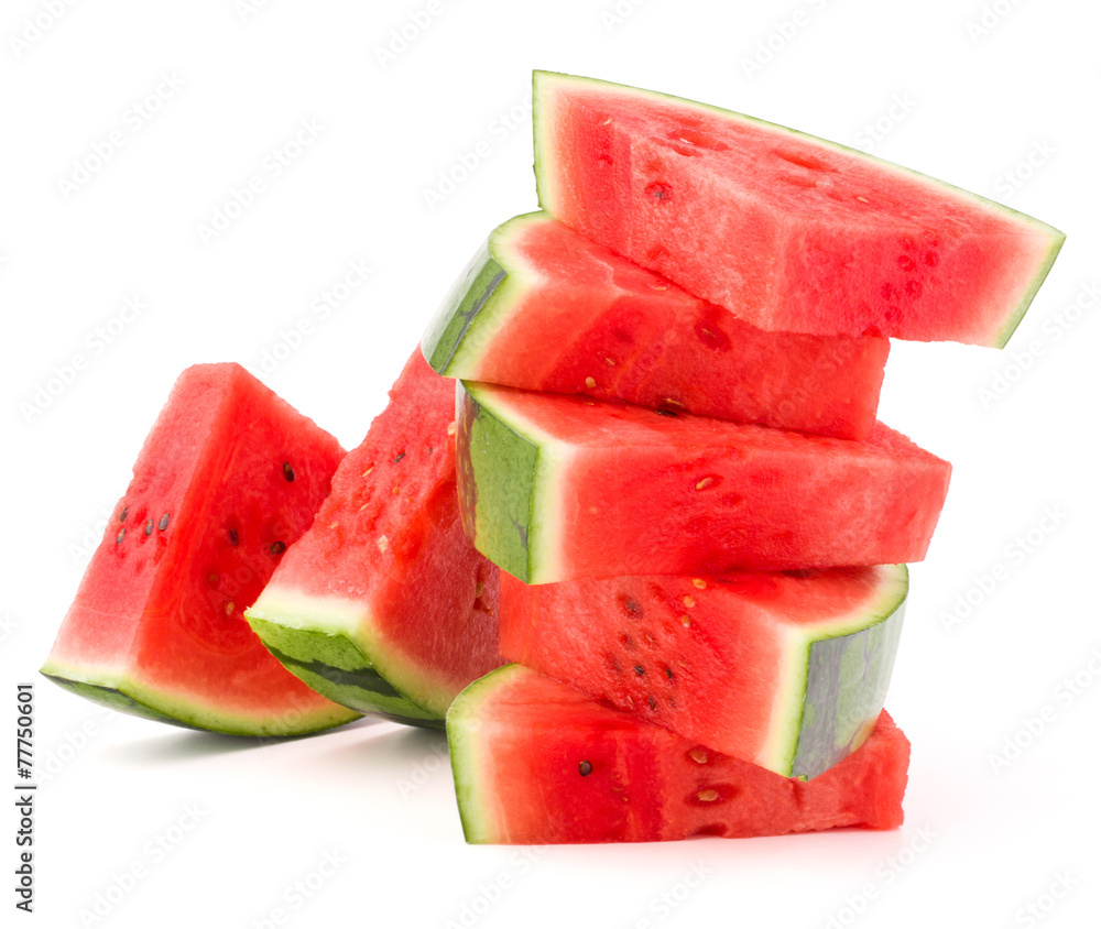 Sliced ripe watermelon isolated on white background cutout Sliced ripe watermelon isolated on white background cutout