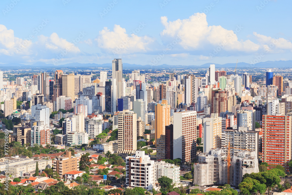 City center, buildings, hotels, Curitiba, Parana, Brazil