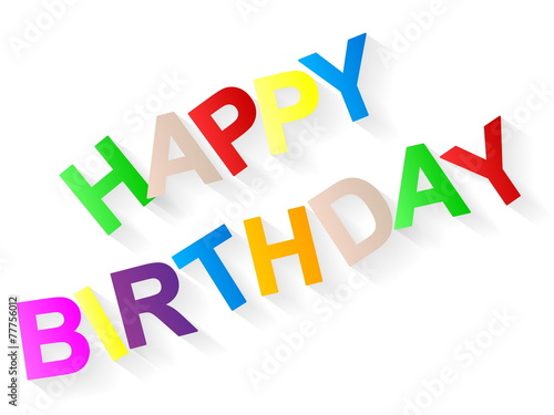 happy burthday color text