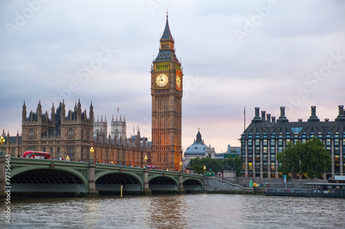 LONDON, UK - July 21, 2014: Big Ben and houses of Parliament 
