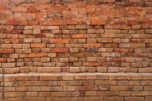 Old red brick wall