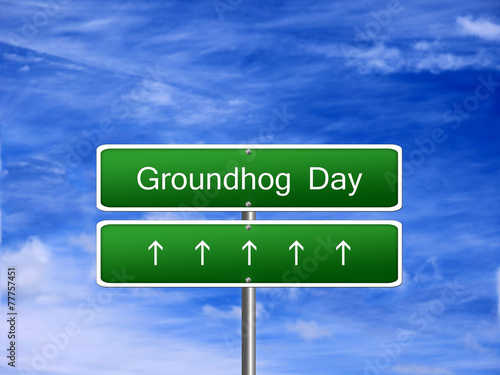 Groundhog Day Background Sign
