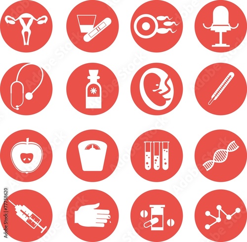 set of icons gynecological