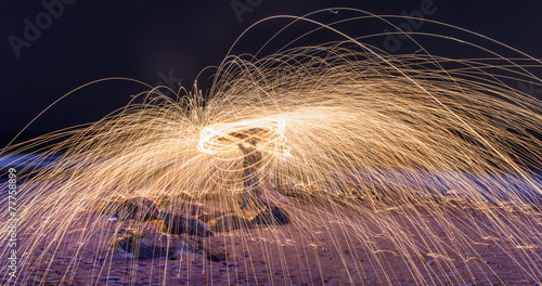 Burning Steel Wool