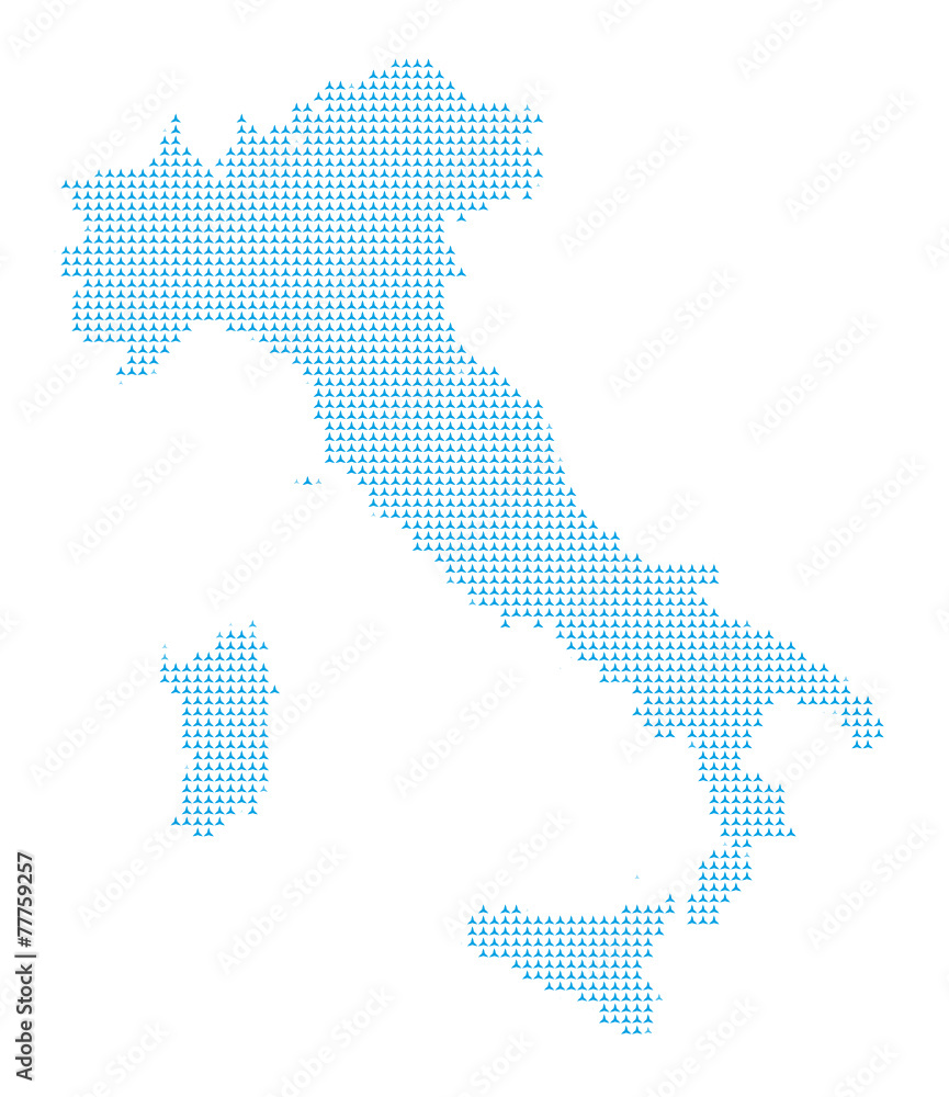 Fototapeta premium Mappa d'Italia, astratta, science fiction, pixel