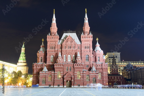 Moscow historic museum at night