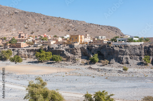 Image of a Wadi In Jebel Khidar mountain range Oman photo