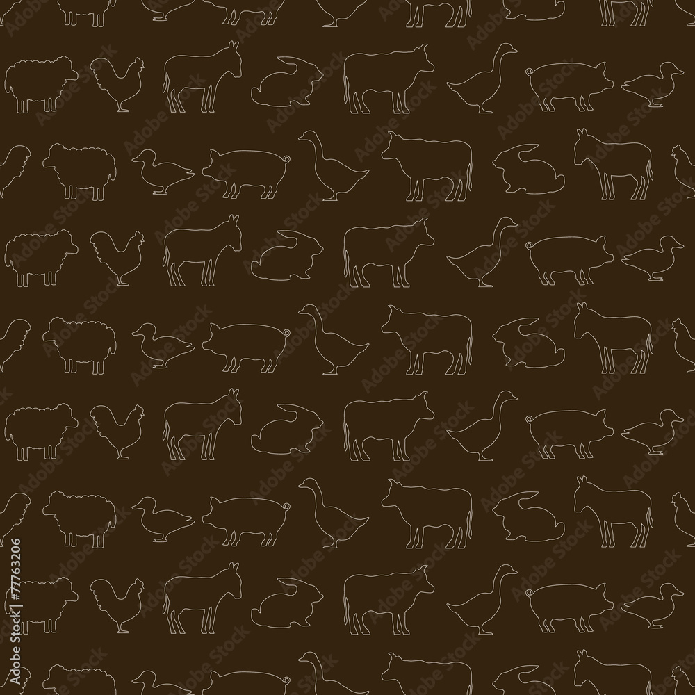 seamless background with domestic animals seamless background with domestic animals