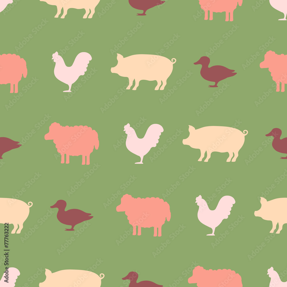 seamless background with domestic animals seamless background with domestic animals