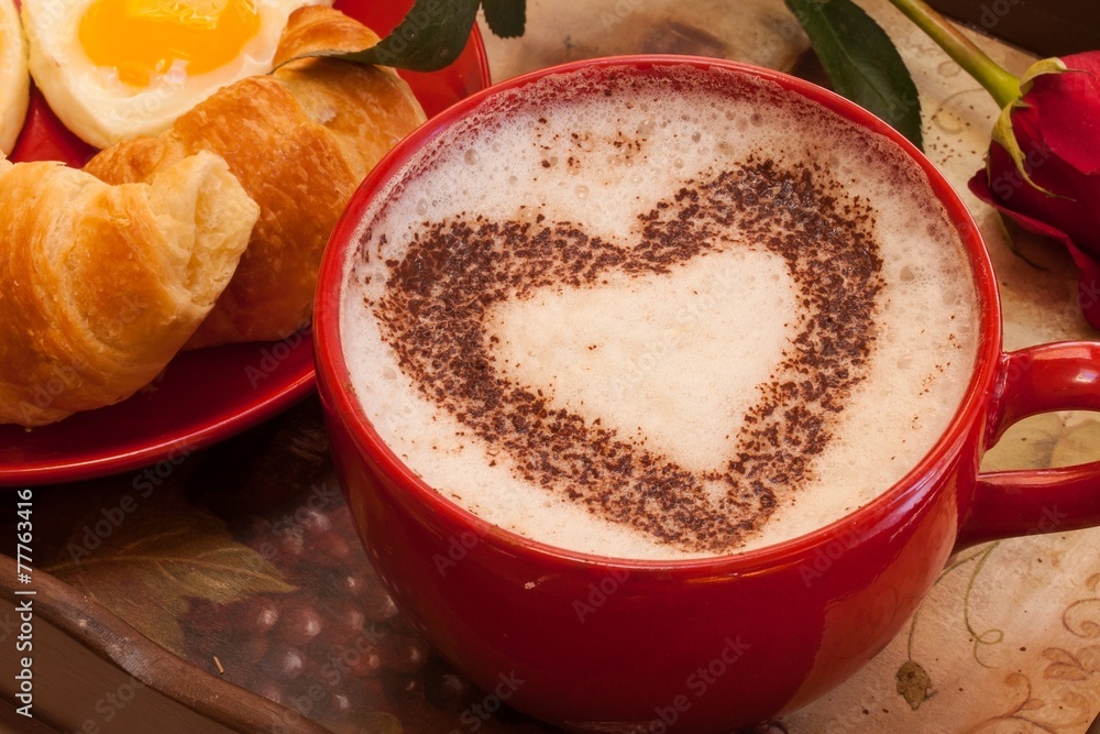Cappuccino cup with heart design Cappuccino cup with heart design