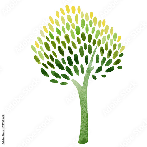 tree, watercolor, pattern