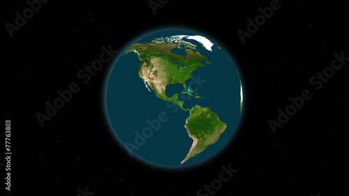 Planet earth rotating in space