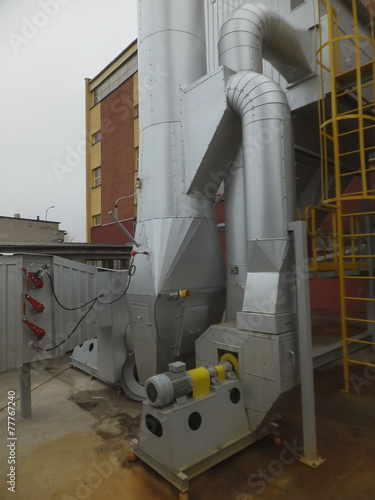 dust collector and chimney and exhaust fan