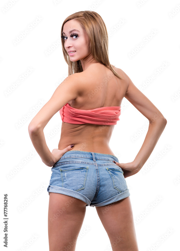 portrait of sexy young blond woman isolated on white portrait of sexy young blond woman isolated on white
