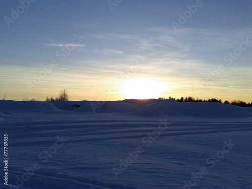 Sunset snow