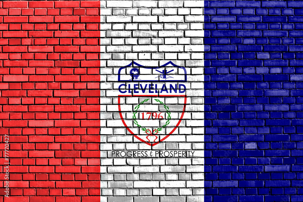 flag of Cleveland painted on brick wall flag of Cleveland painted on brick wall