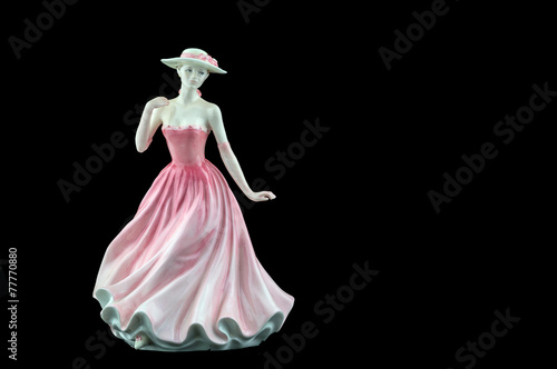 Bone China figurine wearing a Pink Dress