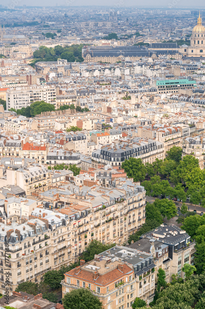 Paris, France. Beautiful city aerial skyline