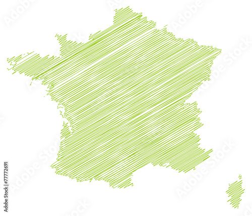 Landkarte *** scribbled Frankreich