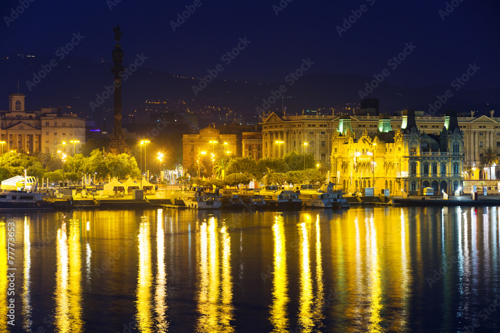  Barcelona from Port Vell in night