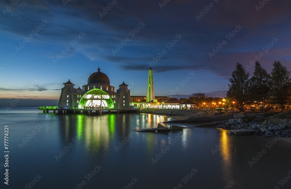 Blue Hour at Melaka Straits Mosque Blue Hour at Melaka Straits Mosque
