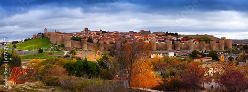Panorama of Avila in autumn