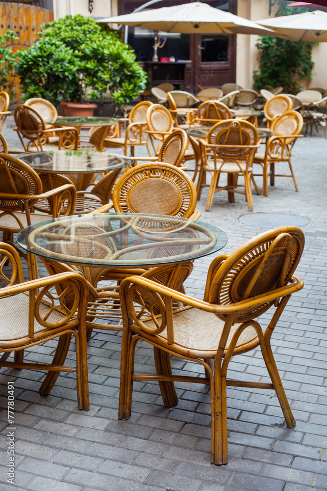 Old fashioned cafe terrace