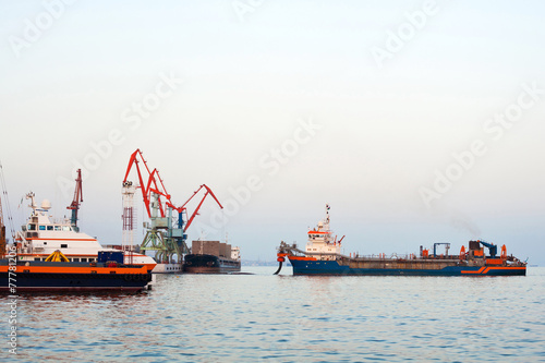 Boats in inustrial port