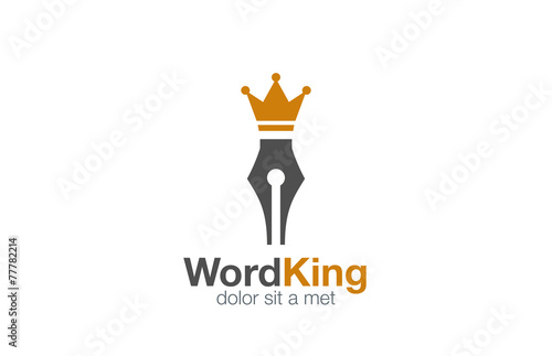 Pen Logo abstract design vector. Writer author Logotype
