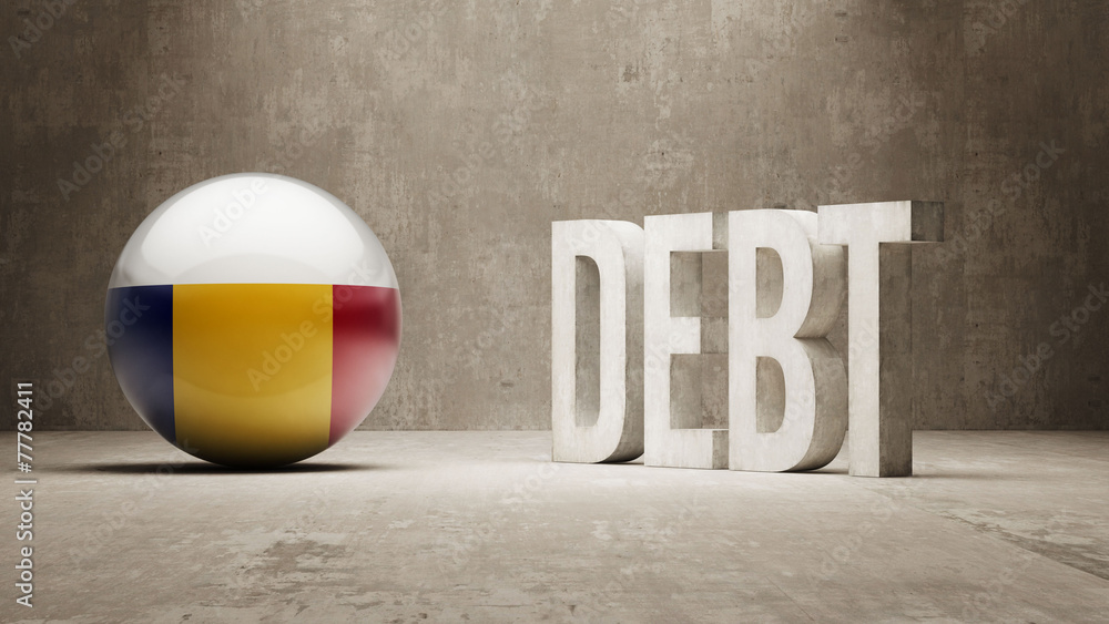 Naklejka premium Romania. Debt Concept