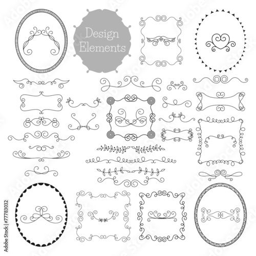 Vintage frames and decoration elements