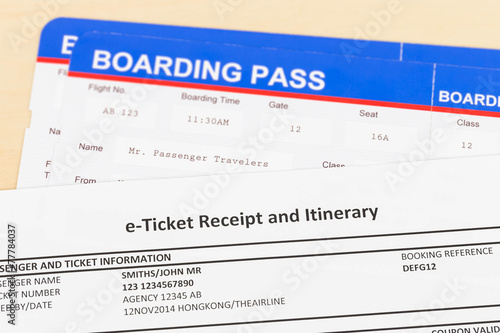 E-ticket and boarding pass