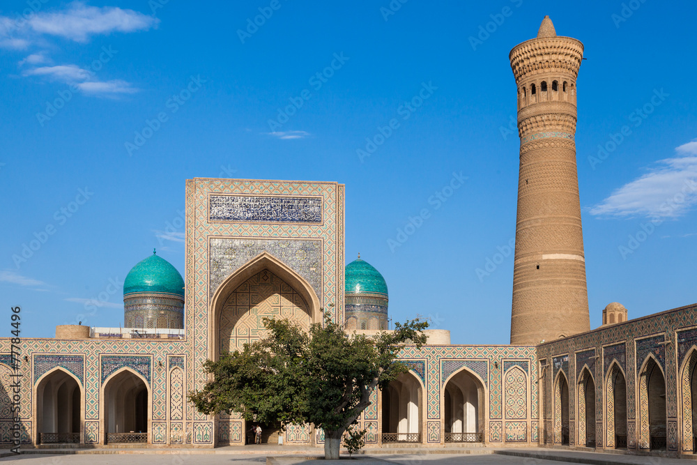 Mosque Kalon and Kalyan minaret in Bukhara, Uzbekistan