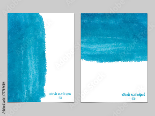 Vector background with watercolor blue.