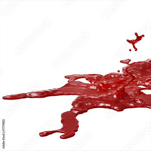 Splash of Blood, isolated on white background.