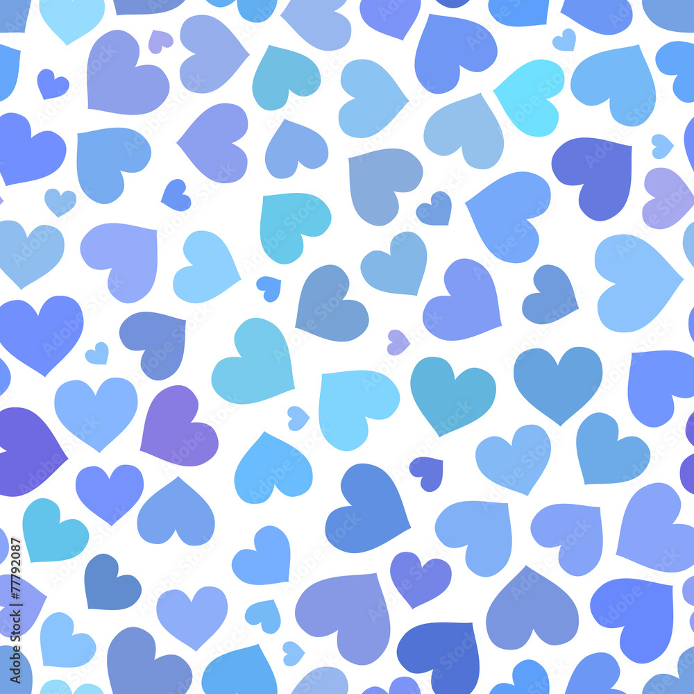 Blue heart seamless pattern on Valentines day Blue heart seamless pattern on Valentines day