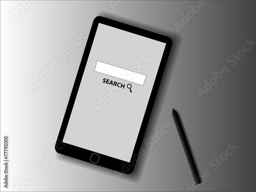 Fototapet Isolated smartphone with stylus pen