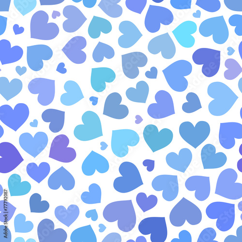 Blue heart seamless pattern on Valentines day