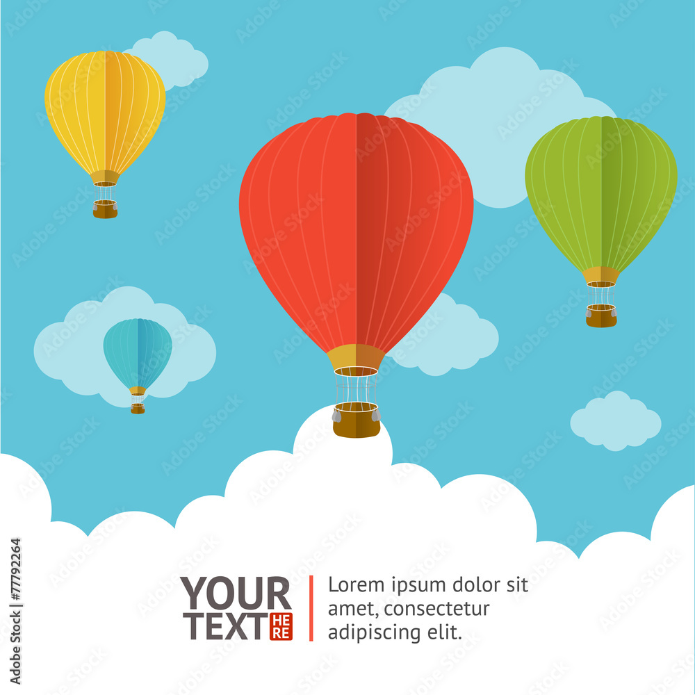 Fototapeta premium Vector. Hot air ballons option banners