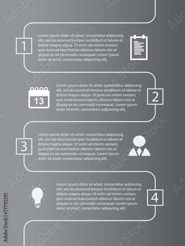 Infographics line with business icons