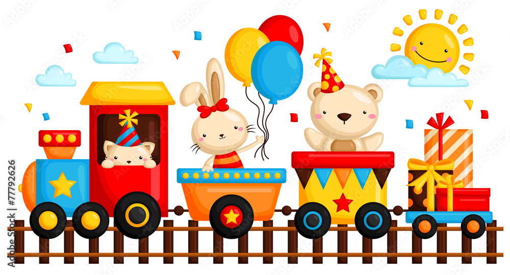 Naklejka premium birthday train